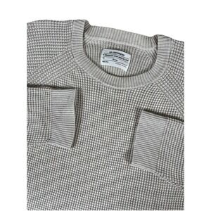 REI Co-Op Beige Waffle Knit Heavy Cotton Crewneck Pullover Sweater Men's XL